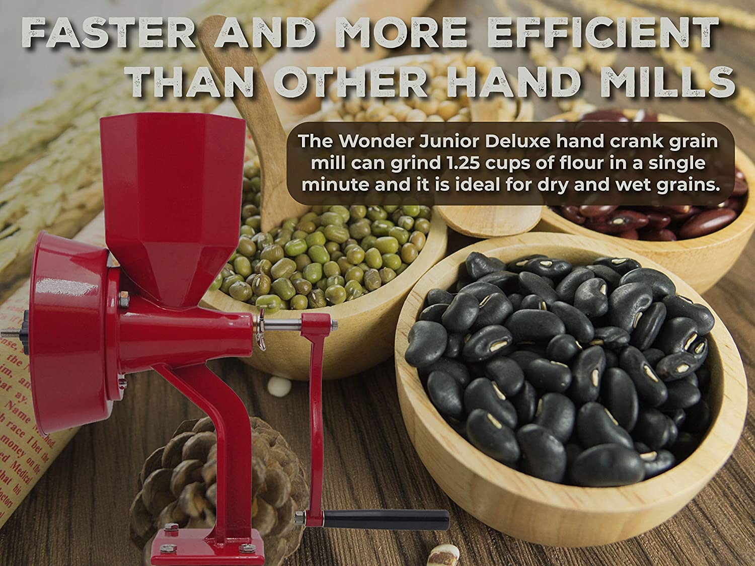 Wonder Mill Junior Grinder (Deluxe) Manual - Red - Image 3