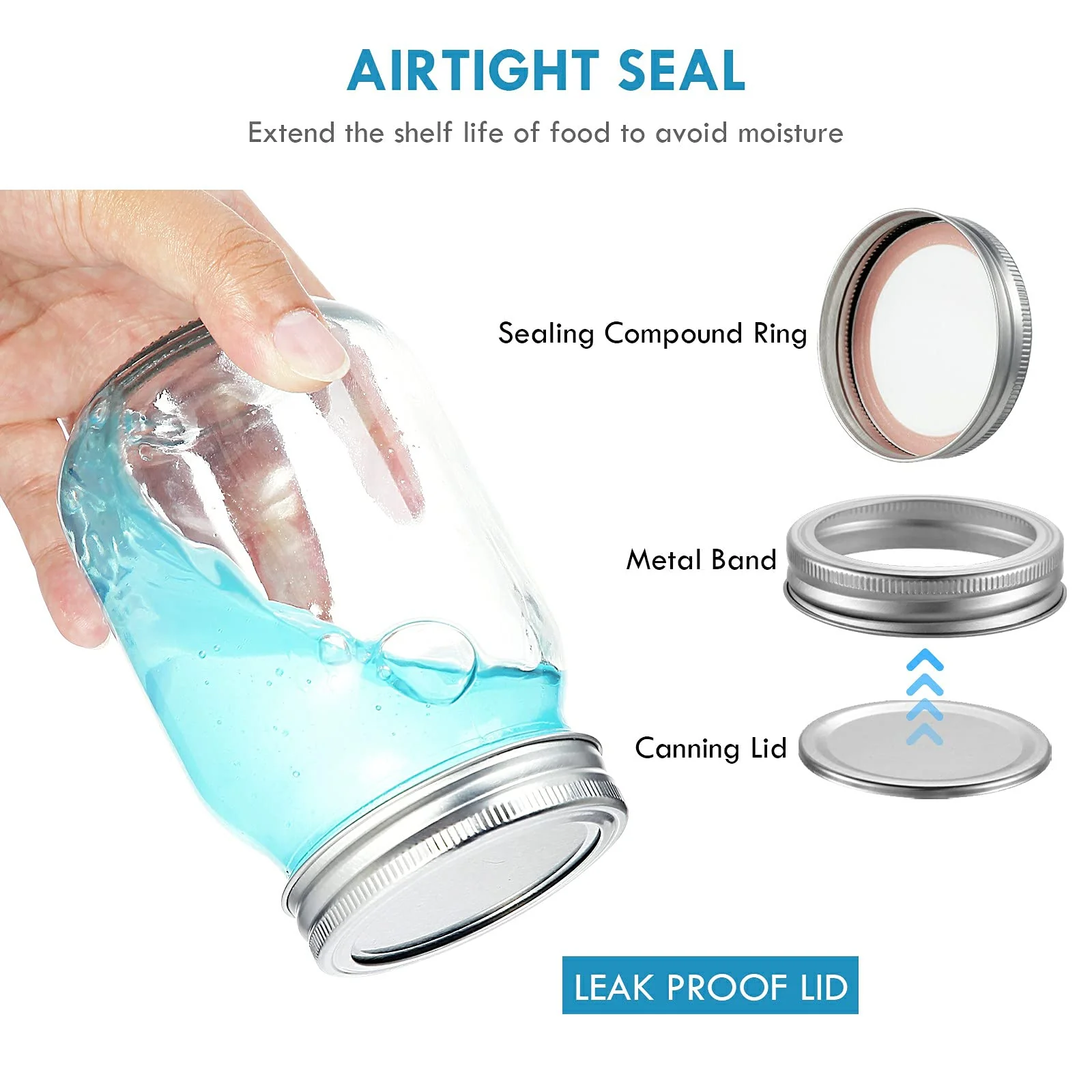 16 oz Wide-Mouth Glass Canning Mason Jars - 12 Pack - Image 4